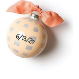 Welcome Baby Girl Gingham Glass Ornament