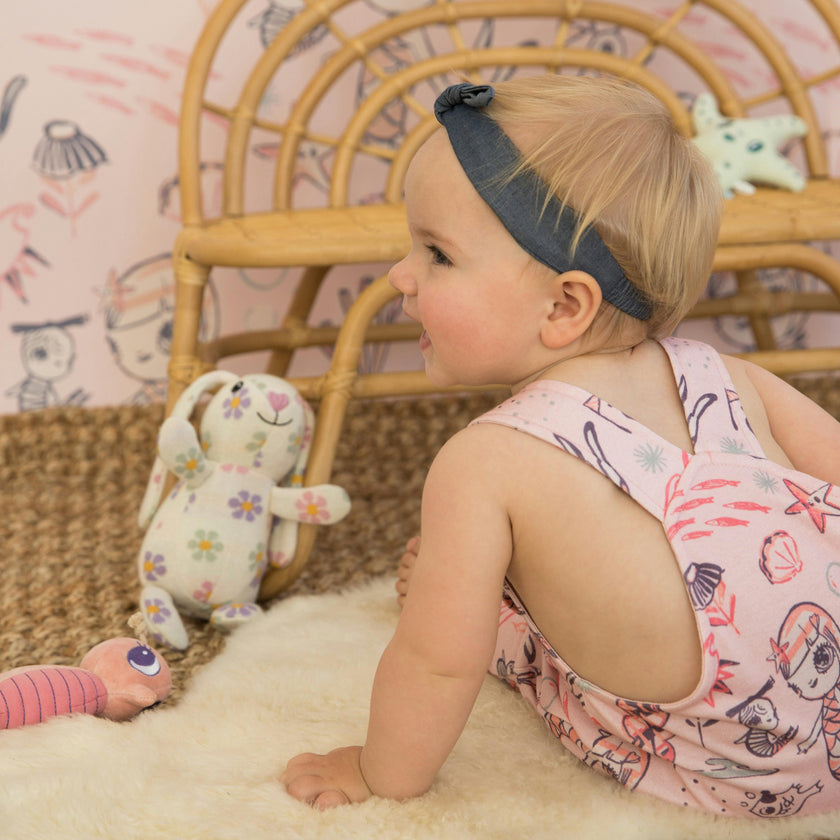 Knit Patterned Bunny Plush - Daisy