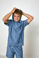 slate short sleeve hoodie