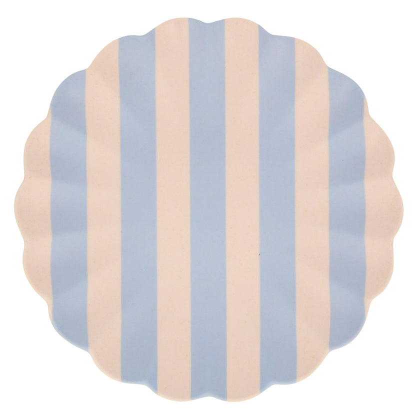Stripy Reusable Bamboo Large Plates