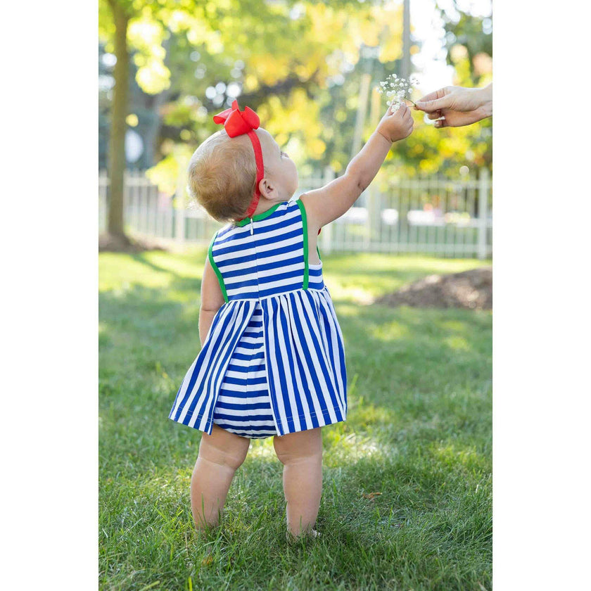 Stripe Knit Romper With Tulip