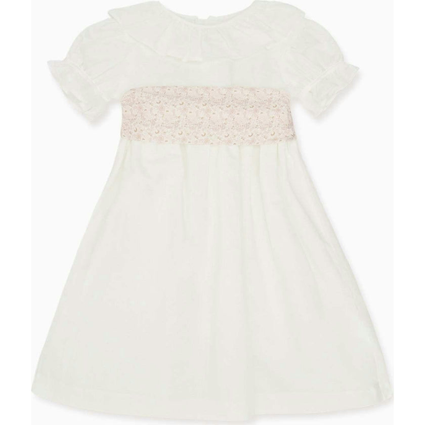 White Vega Floral Long Ceremony Girl Dress