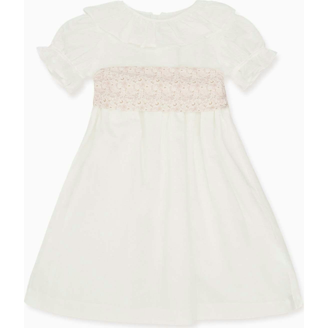 White Vega Floral Long Ceremony Girl Dress
