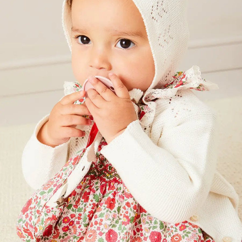 Openwork Cotton Cardigan in Cream (6mths-10yrs)