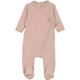 Knit Twist Footie Rose Smoke