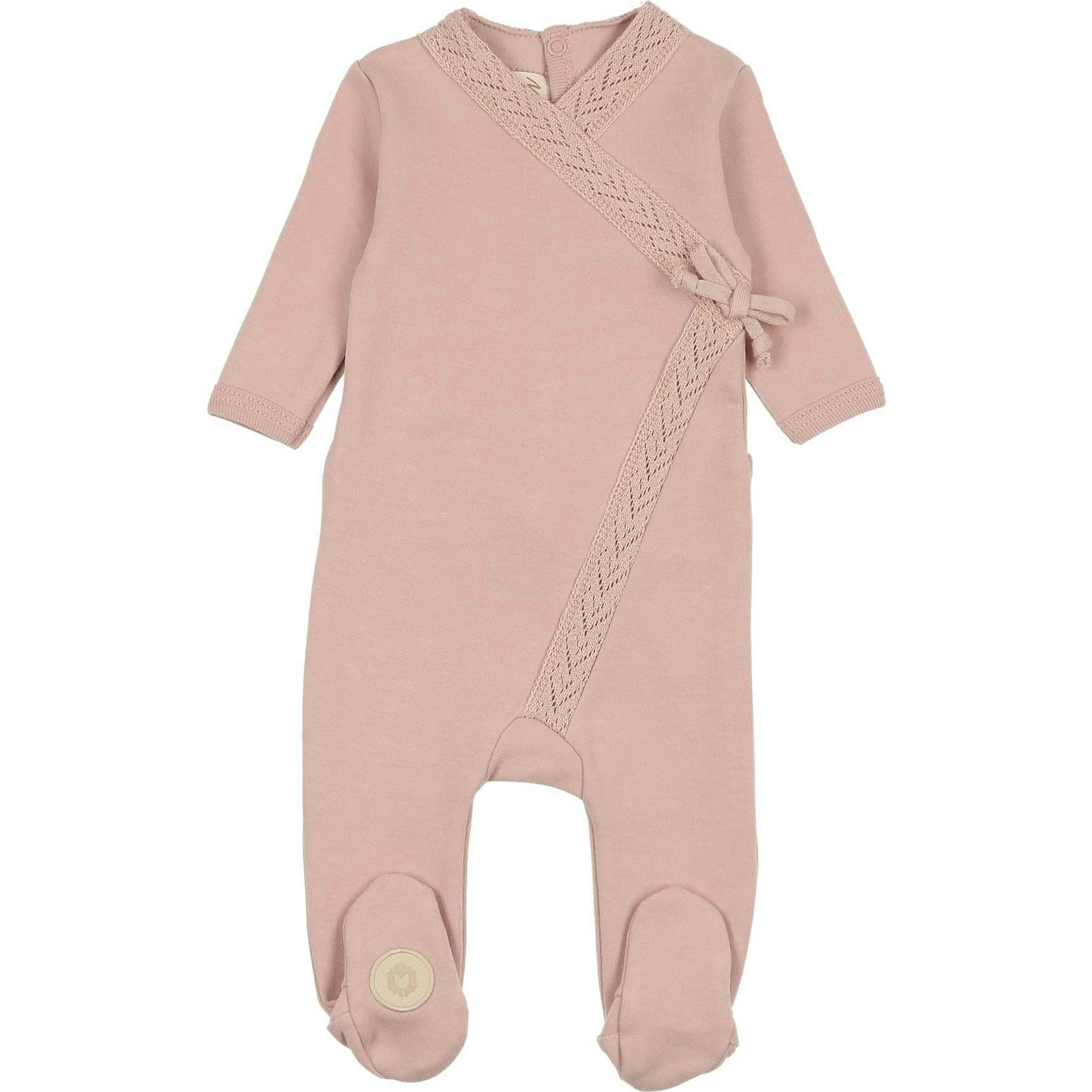 Knit Twist Footie Rose Smoke