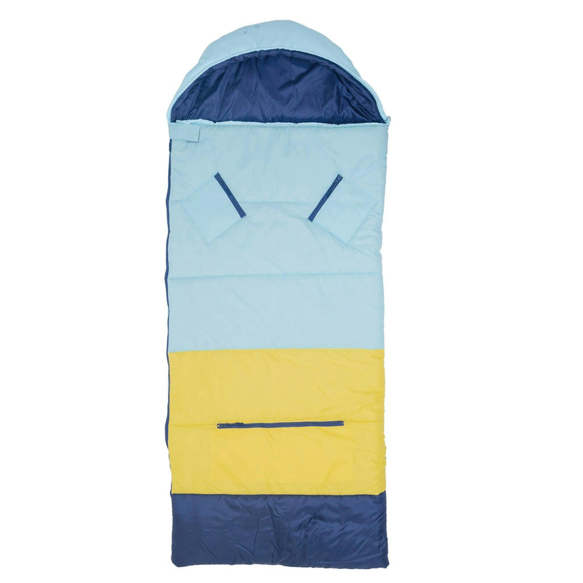Sleep-N-Pack™ – Big Kid Size | Color Block Cali Teal, Buttercup Yellow & Navy Blue