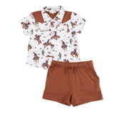 Buckaroo Western - Short Sleeve Western Pearl Snap Shirt with Casual Short