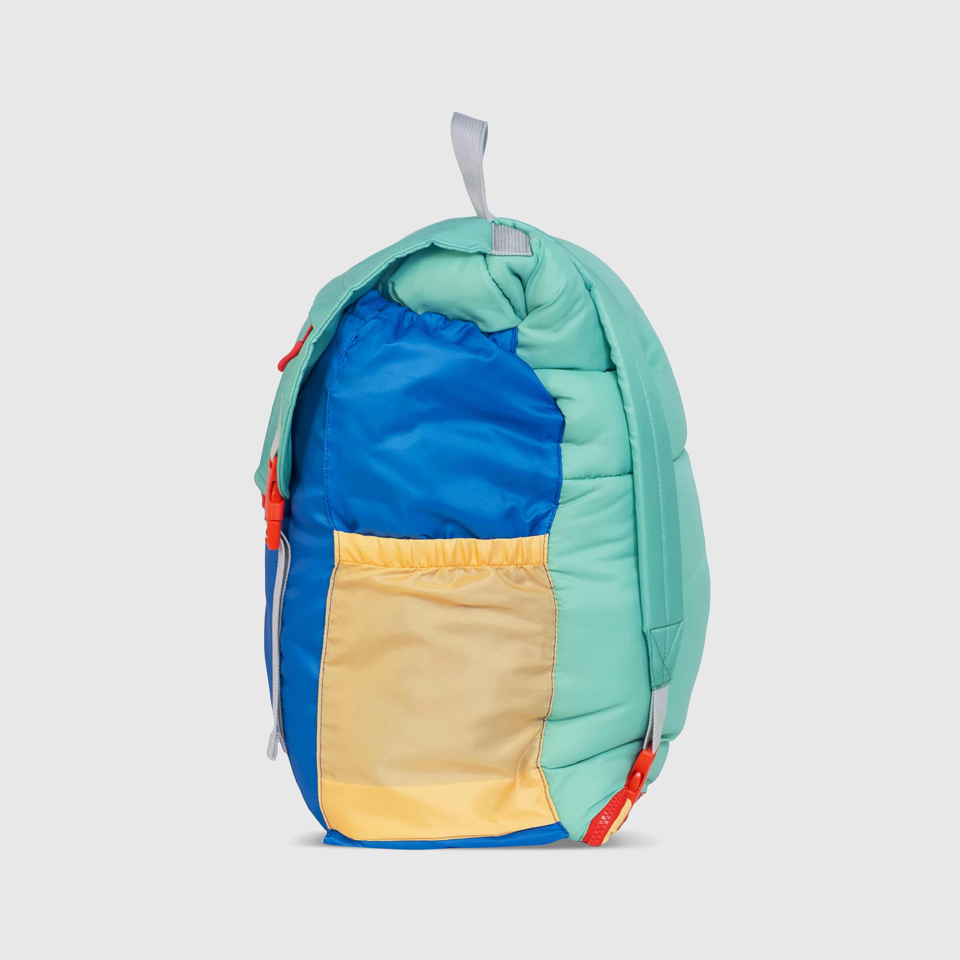 Sleep-N-Pack™ – Big Kid Size | Color Block Camp Collection: Blue Smile Face