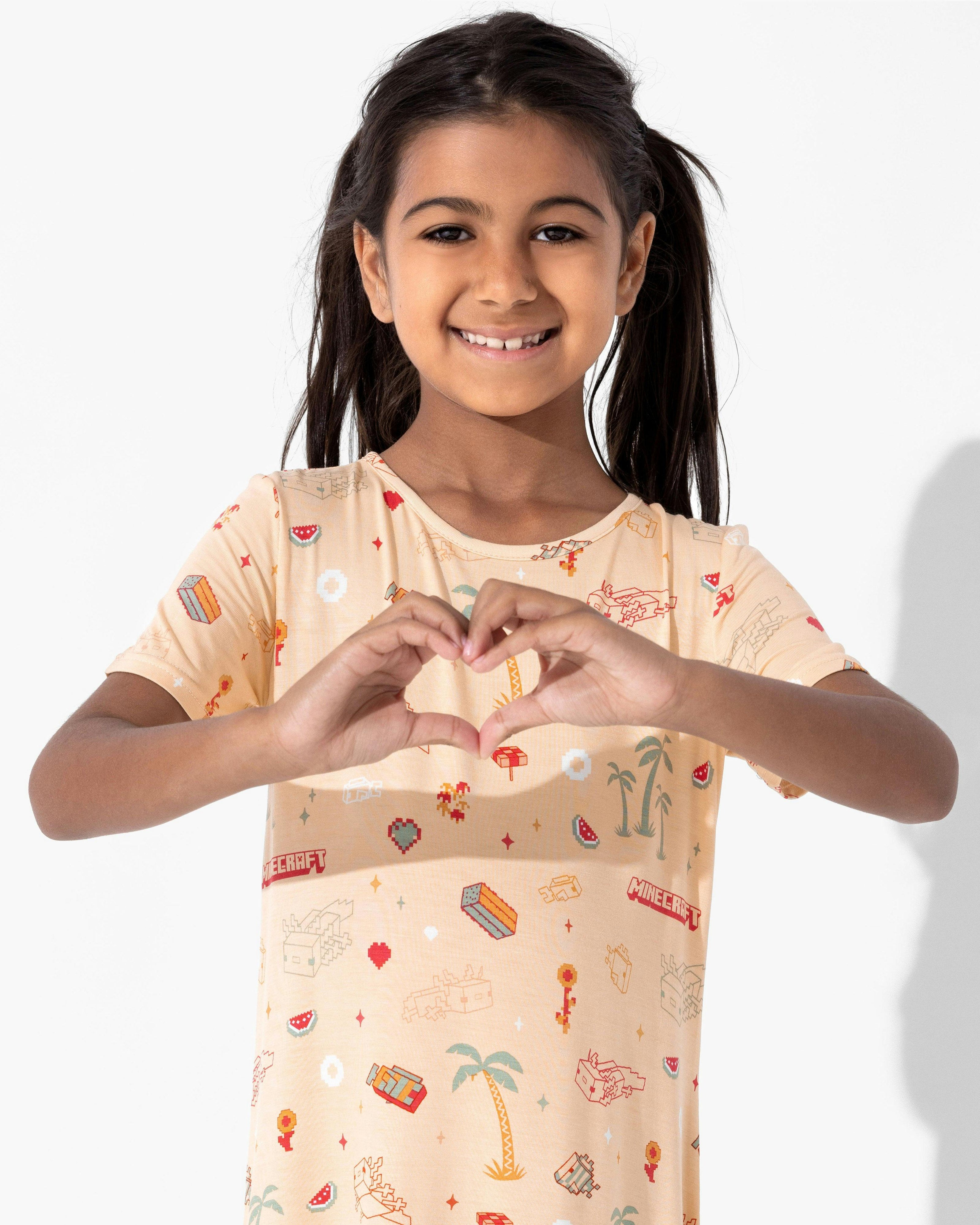 Minecraft: Summer Vibes Bamboo Girls' Short Sleeve Dress