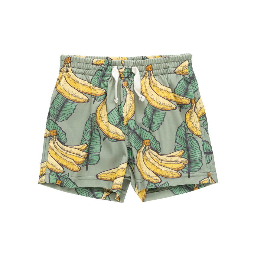 Baby Boys Swim Trunk - Green Banana Leaves