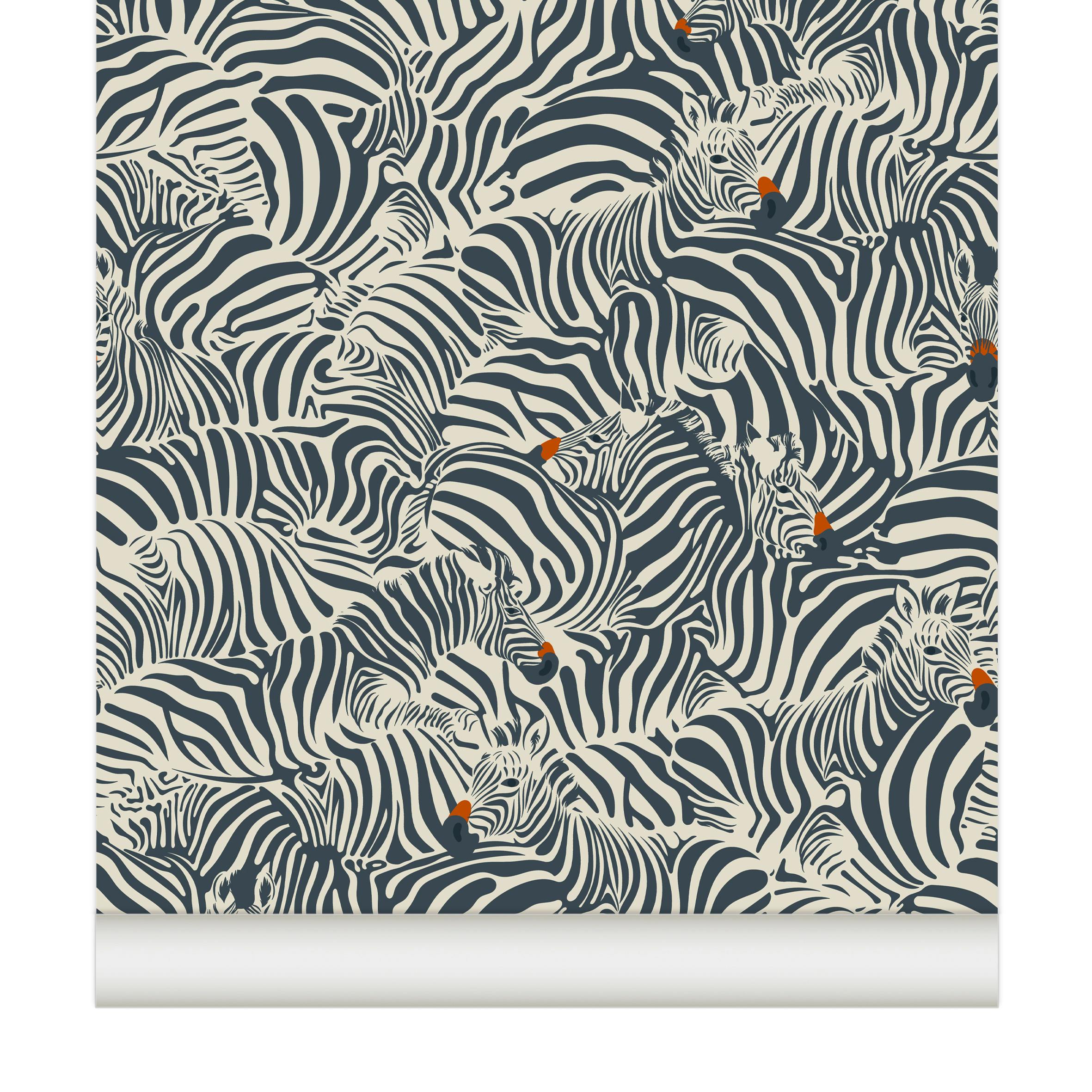 Papier peint Zebra coloris encre