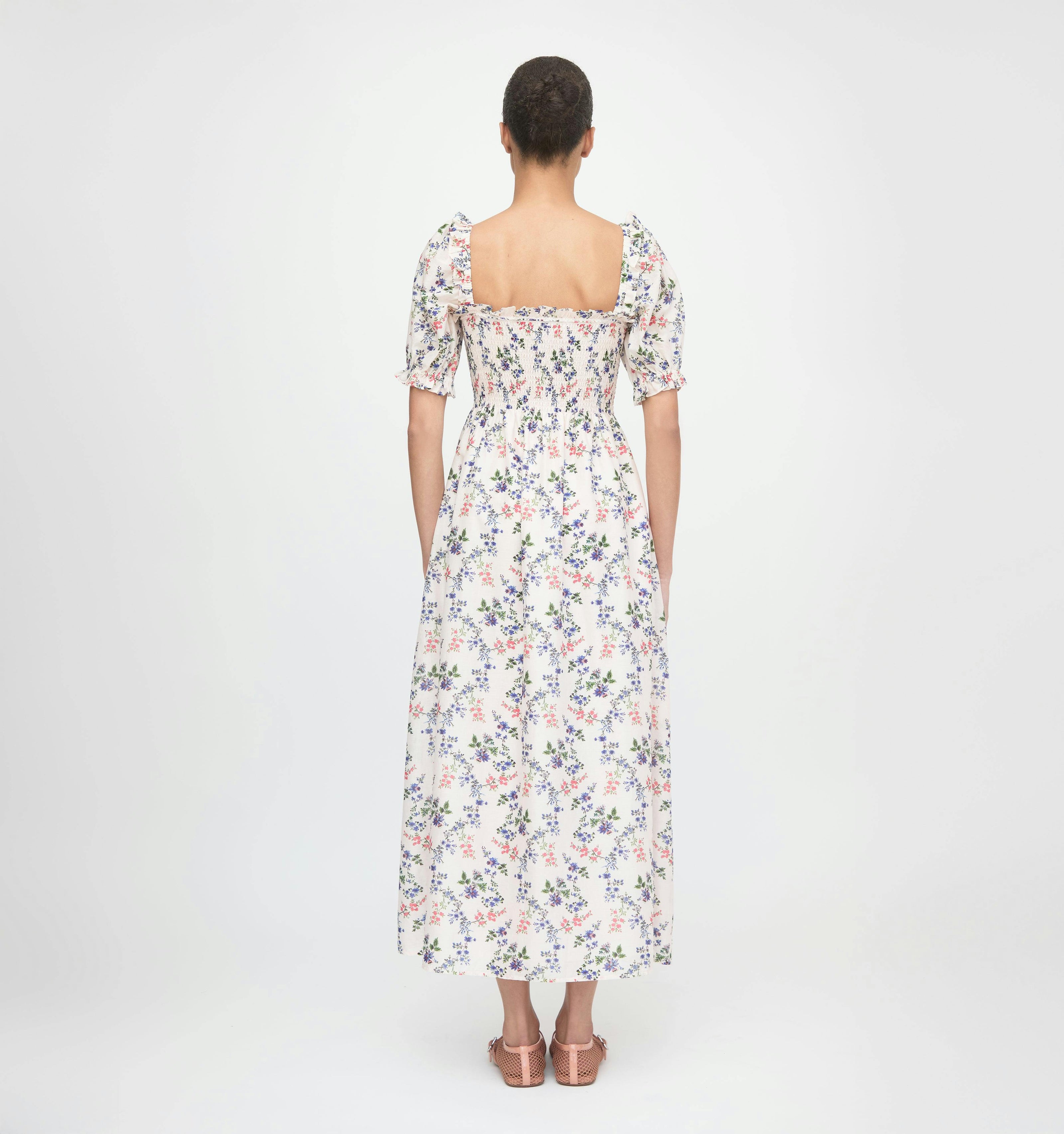 The Scarlett Nap Dress - Pink Scallop Bow Chintz