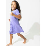 Poppin Purple Bamboo Girls' Short Sleeve Dress