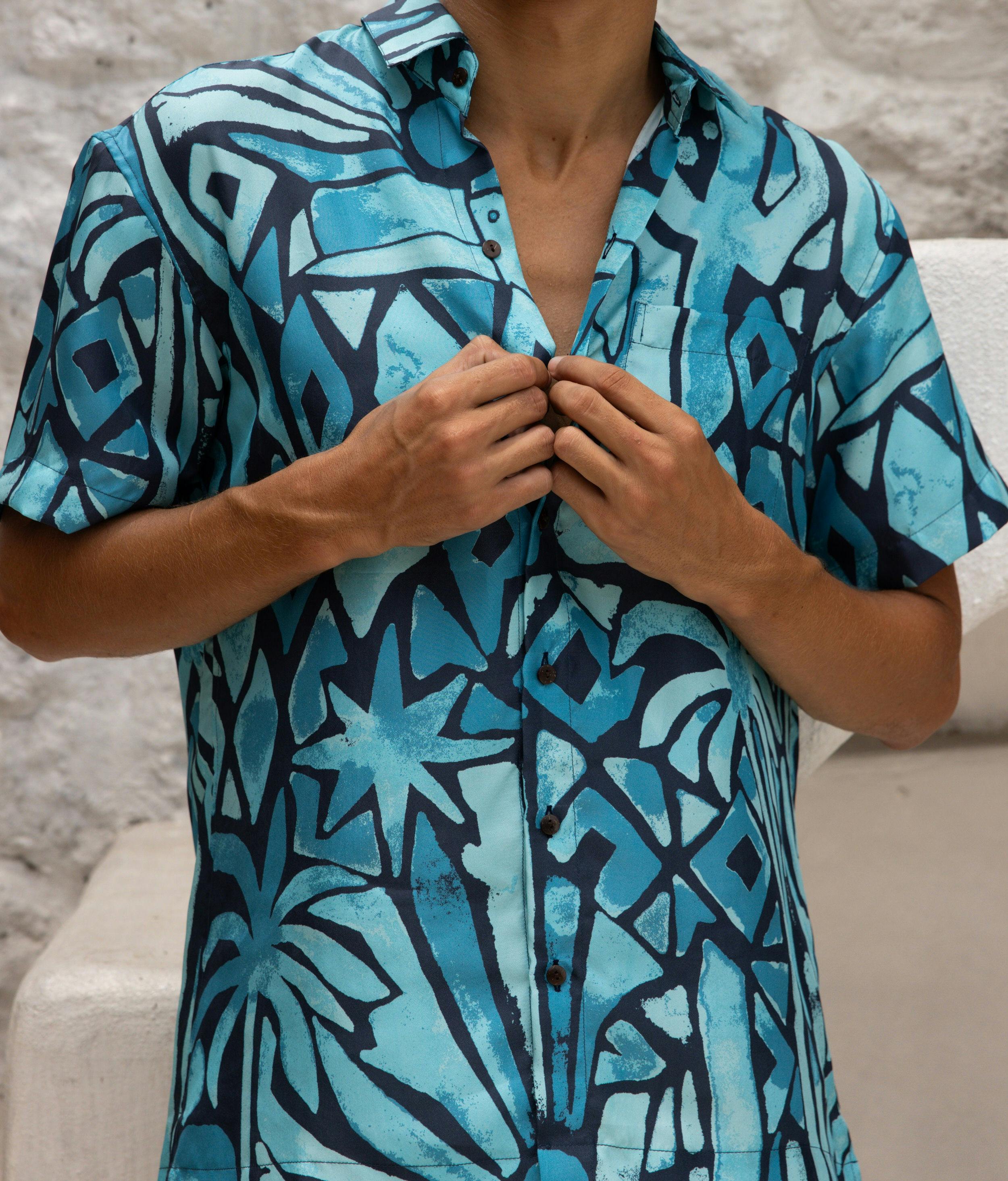The Desert Island - Full Moon - Short Sleeve Silk Shirt