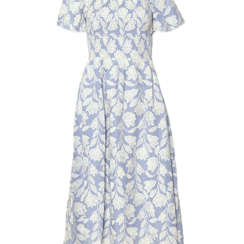 Ophelia Dress in Mosaic Embroidery