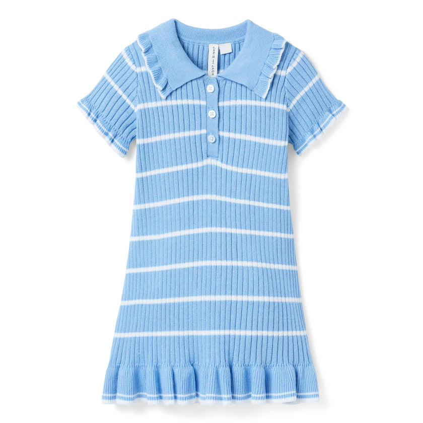 The Striped Polo Dress, blue