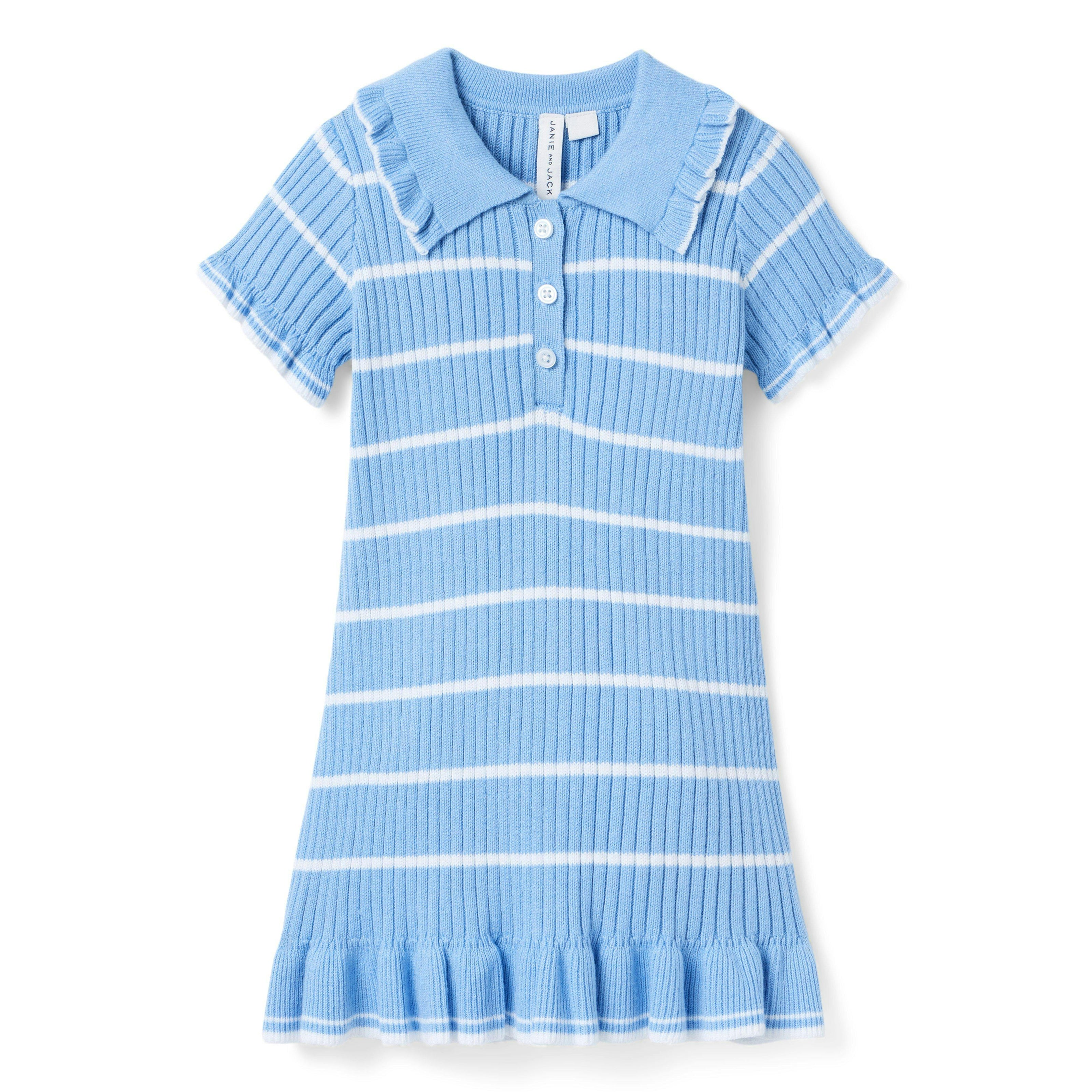 The Striped Polo Dress, blue