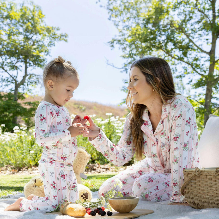 Floral Stripes Bamboo Kids Pajamas
