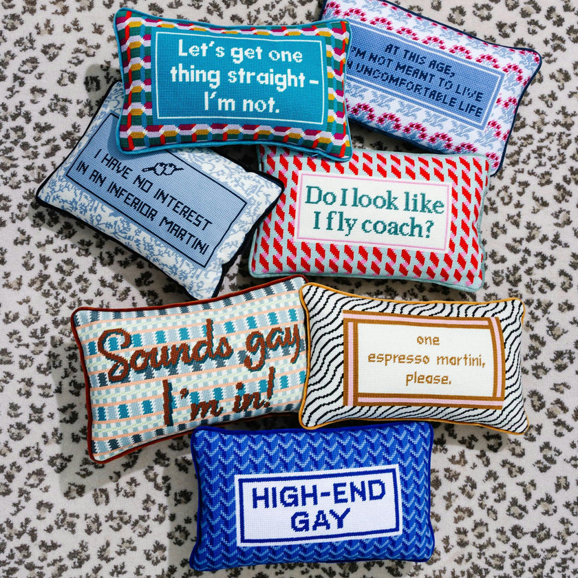 Uncomfortable Needlepoint Pillow