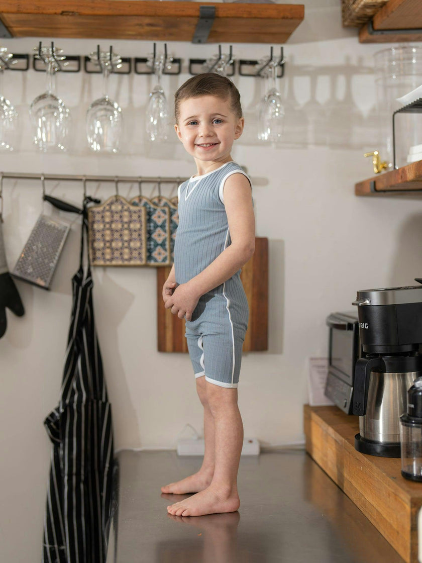 Piped Ribbed Romper