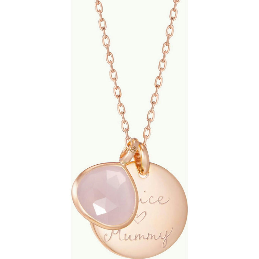 Personalized Gemstone Necklace, Rose Gold Plated
