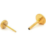 Classic Bezel Crystal Titanium Flat Back Stud Earring