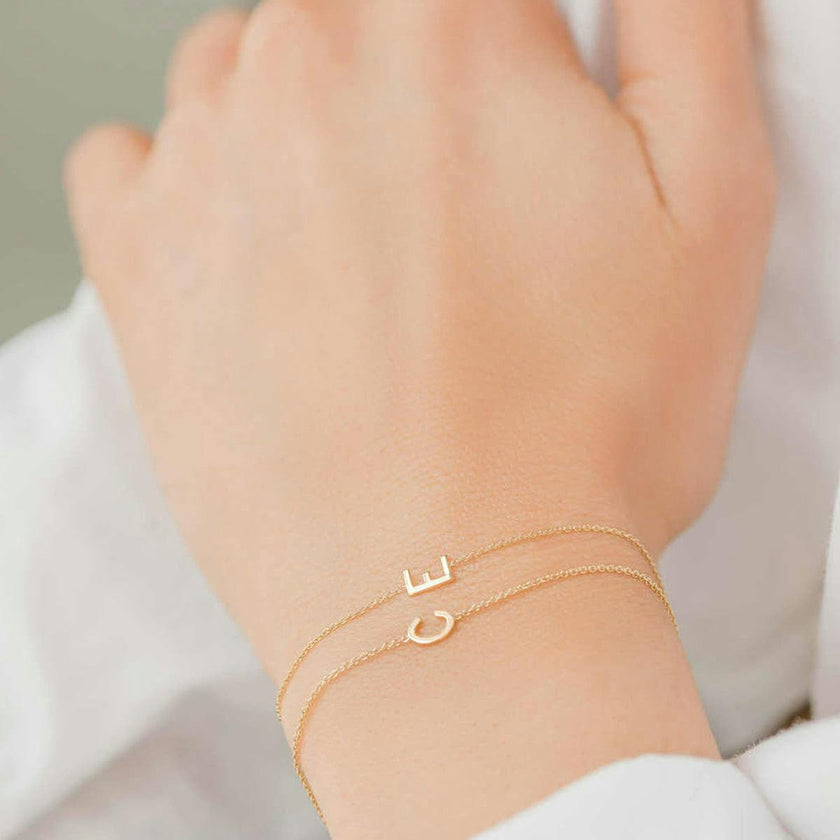 14k Gold Initial Bracelet