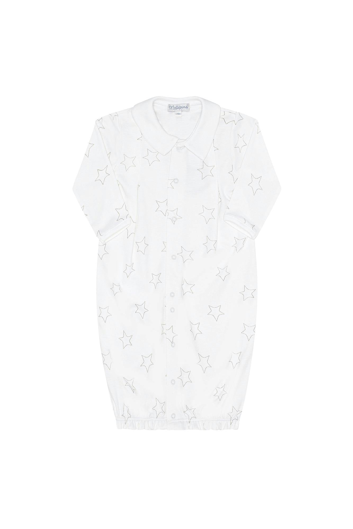 Grey Stars Print Converter Gown