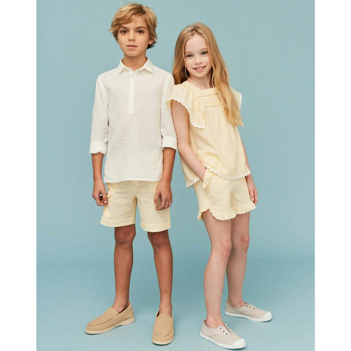 Seersucker Cargo Shorts