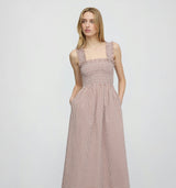 The Ashlyn Nap Dress - Cognac Gingham