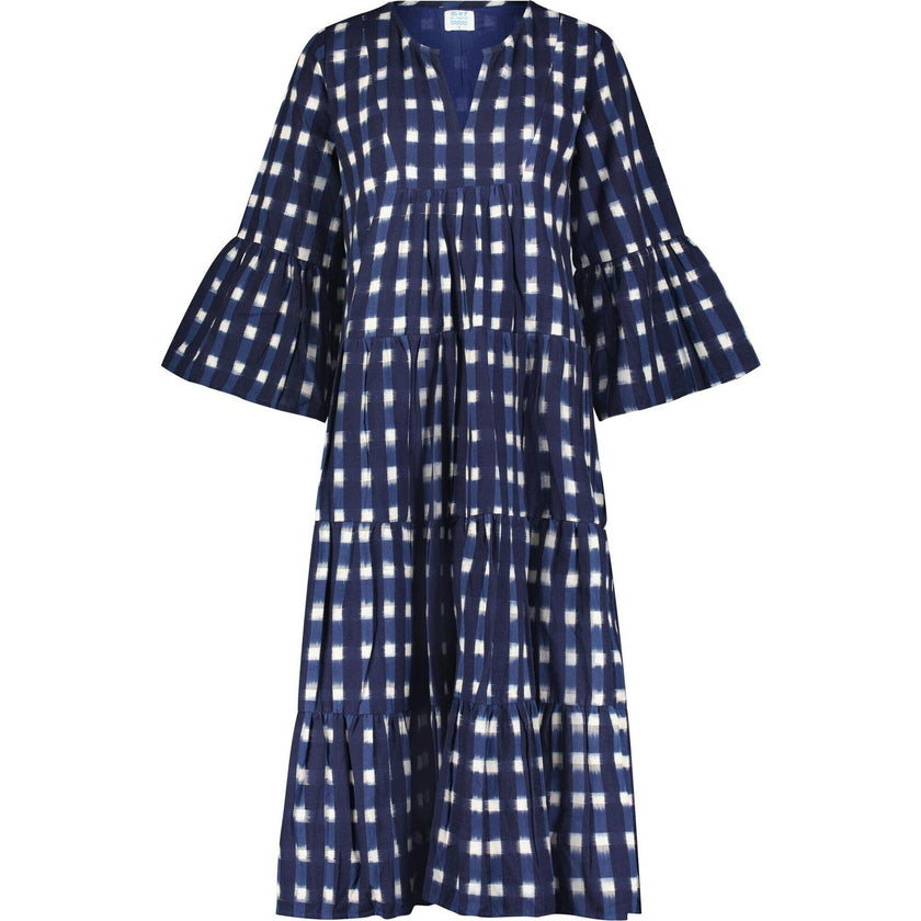 Women's Suri Bell Sleeve Tiered Skirt Maxi Dress, Navy