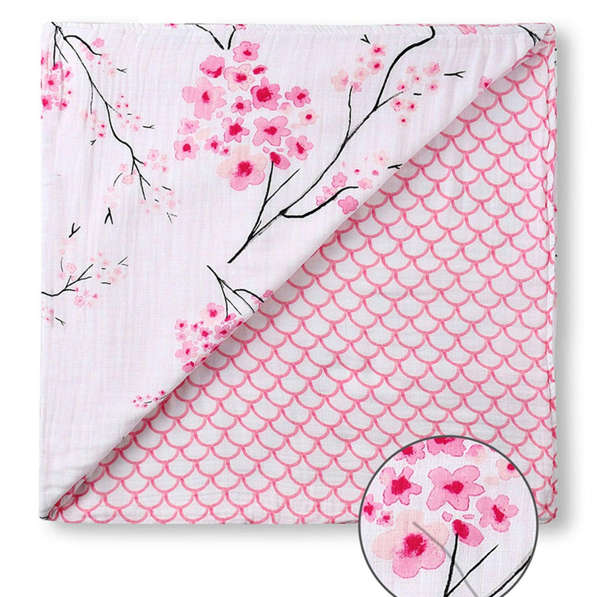 Organic Muslin Four-Layer Reversible Snug Blanket
