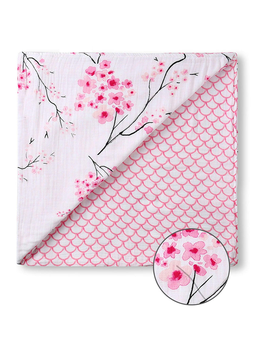 Organic Muslin Four-Layer Reversible Snug Blanket