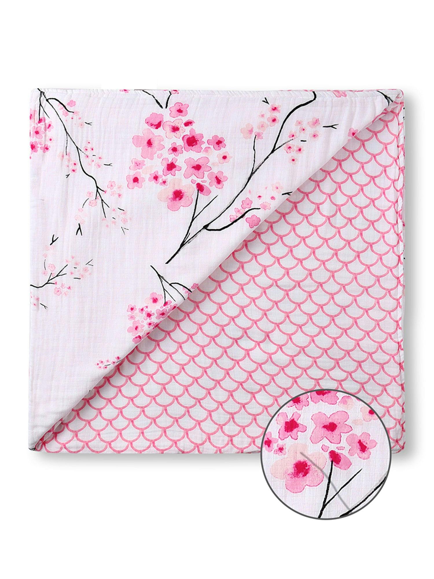 Organic Muslin Four-Layer Reversible Snug Blanket