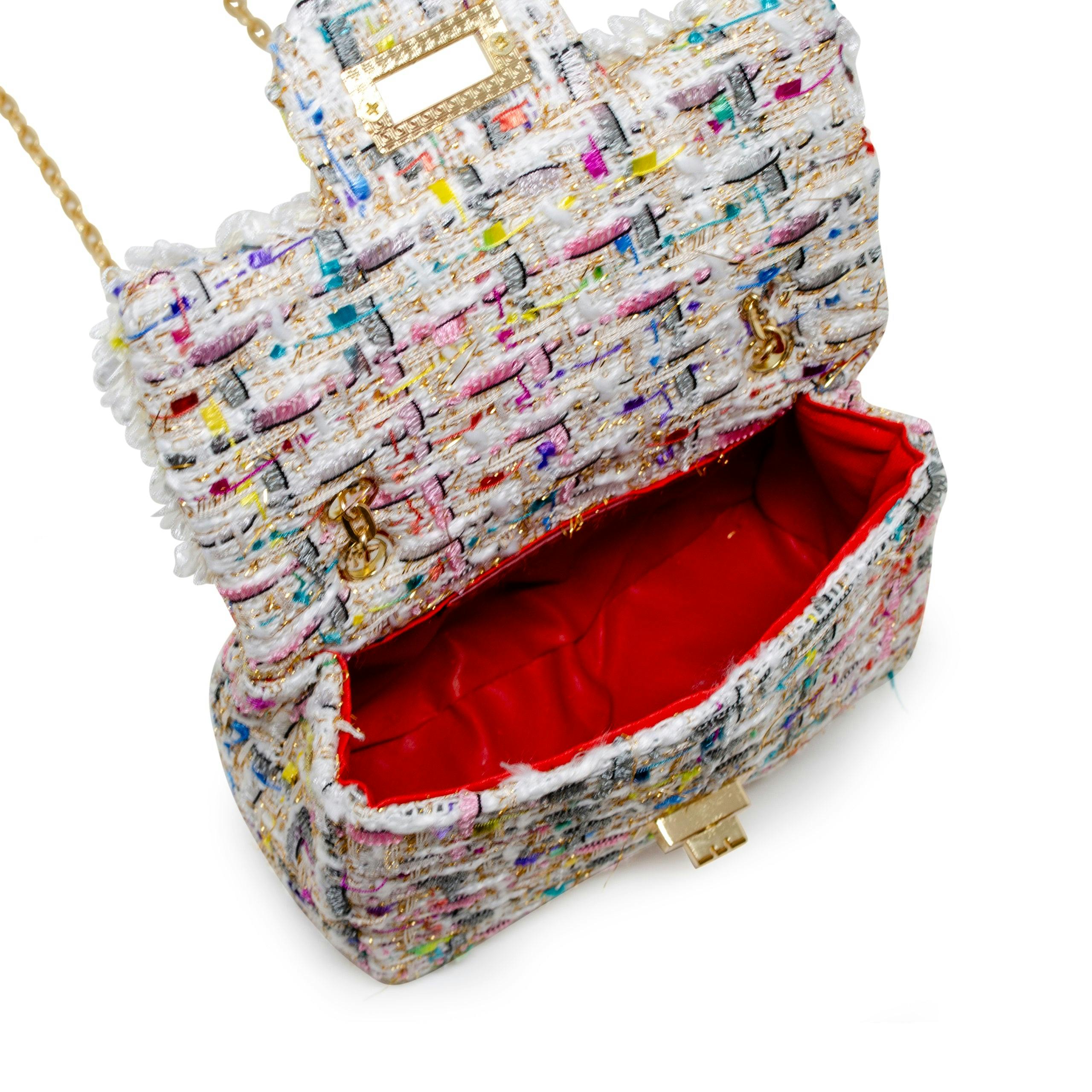 Classic Tweed Pearl Handbag