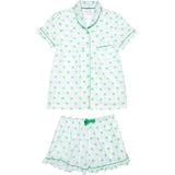 Women's Green Palm Tree Short PJ Set