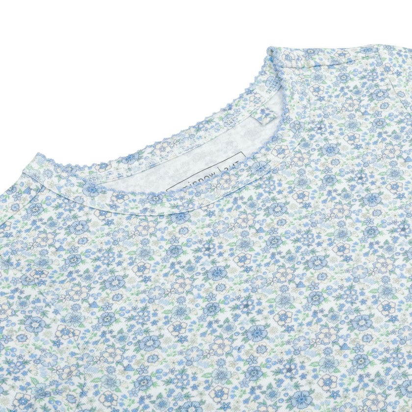 girls slate floral pima pajamas set