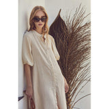 Bubble Linen Dress - Natural
