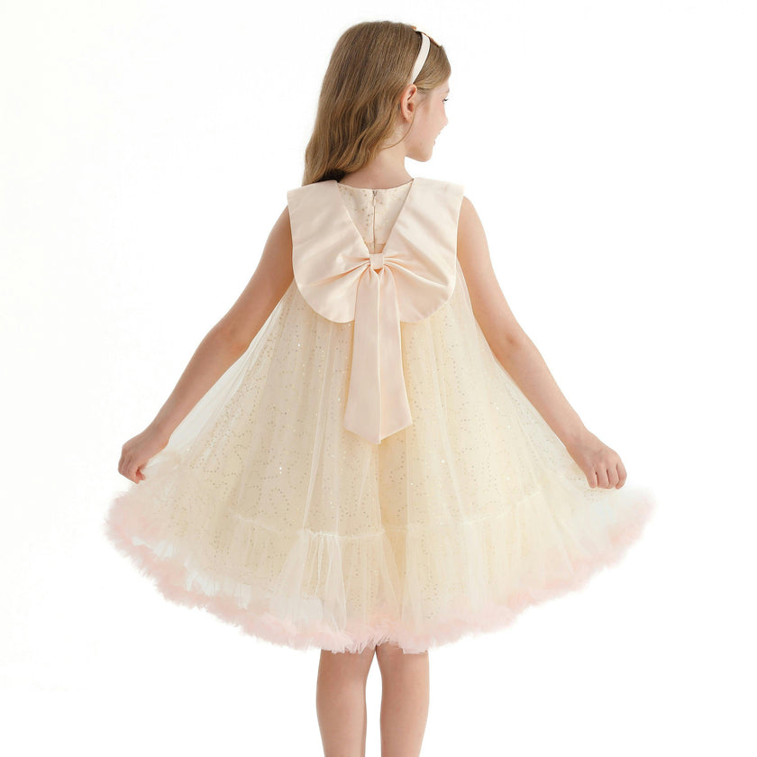 Champagne Caledonia Pleated Dress