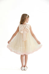 Champagne Caledonia Pleated Dress