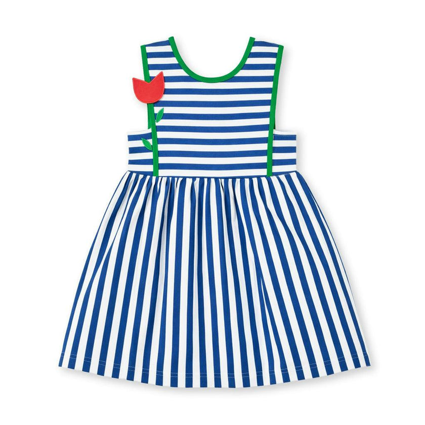 Stripe Knit Dress With Tulip