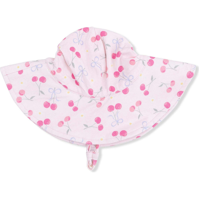 Sweet Bow Cherries - Ruffly Strap Bubble & Sun Hat
