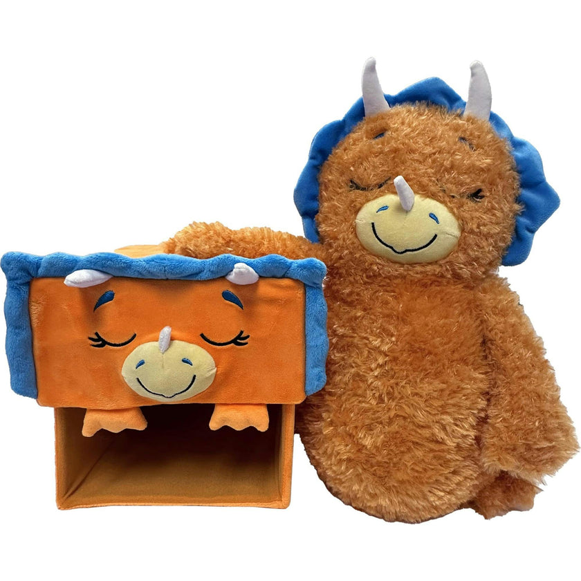 Happy Nappers: Adorable Storables -Dino Triceratops- Brown/Blue