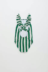 UVAS STRIPED SWIMSUIT GREEN