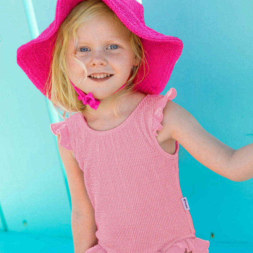 Toddler Crinkle Sunhat - Fuchsia