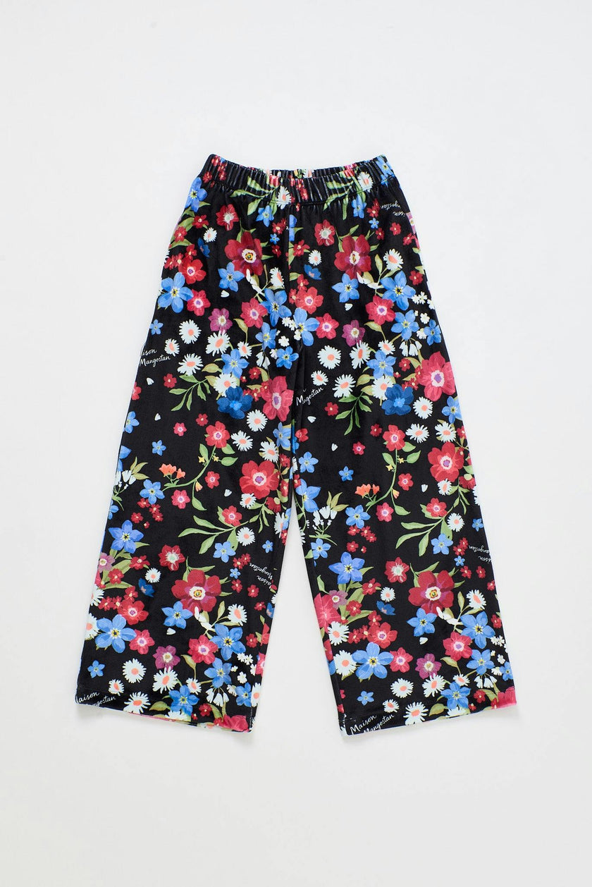 FLORECITAS VELVET SWEATPANTS BLACK