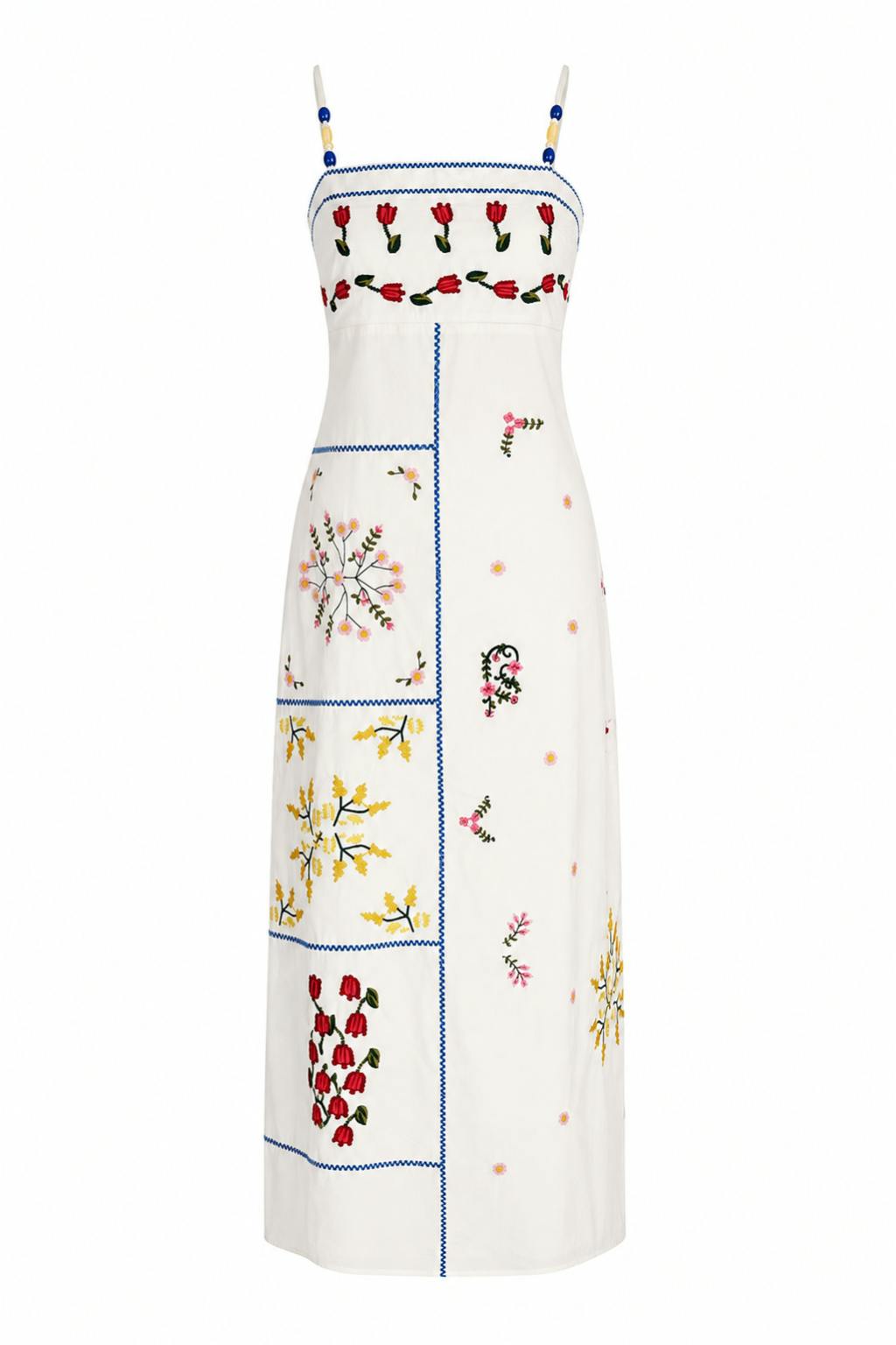 Jade Garden Embroidery Midi Dress