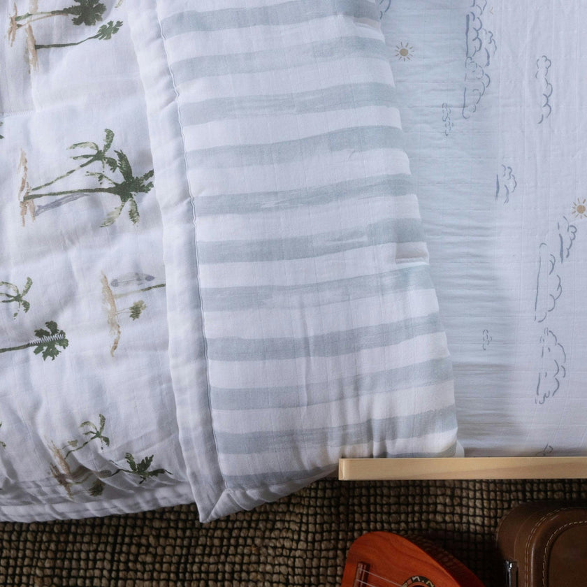 Cotton Muslin Toddler Bedding 3 Piece Set - Palm Paradise