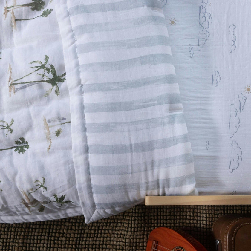 Cotton Muslin Toddler Bedding 3 Piece Set - Palm Paradise